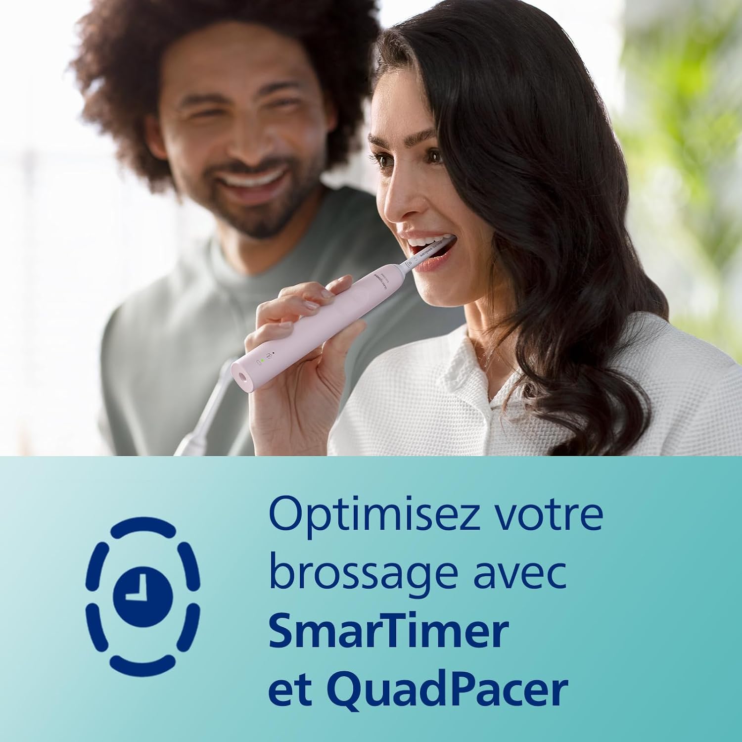 Detalle de Philips Sonicare 3100 HX3673/11 – Brosse à dents électrique sonic rose pastel avec capteur de pression et minuterie