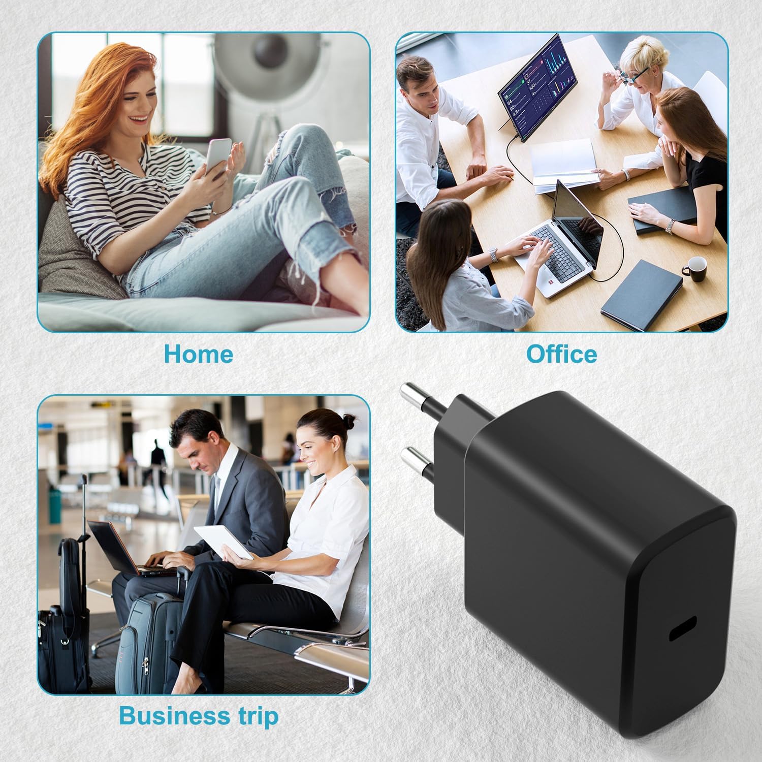 Thumbnail 6 de Bamkey 45W Chargeur USB-C avec câble 2 m (2 packs) – charge rapide pour Samsung Galaxy et plus