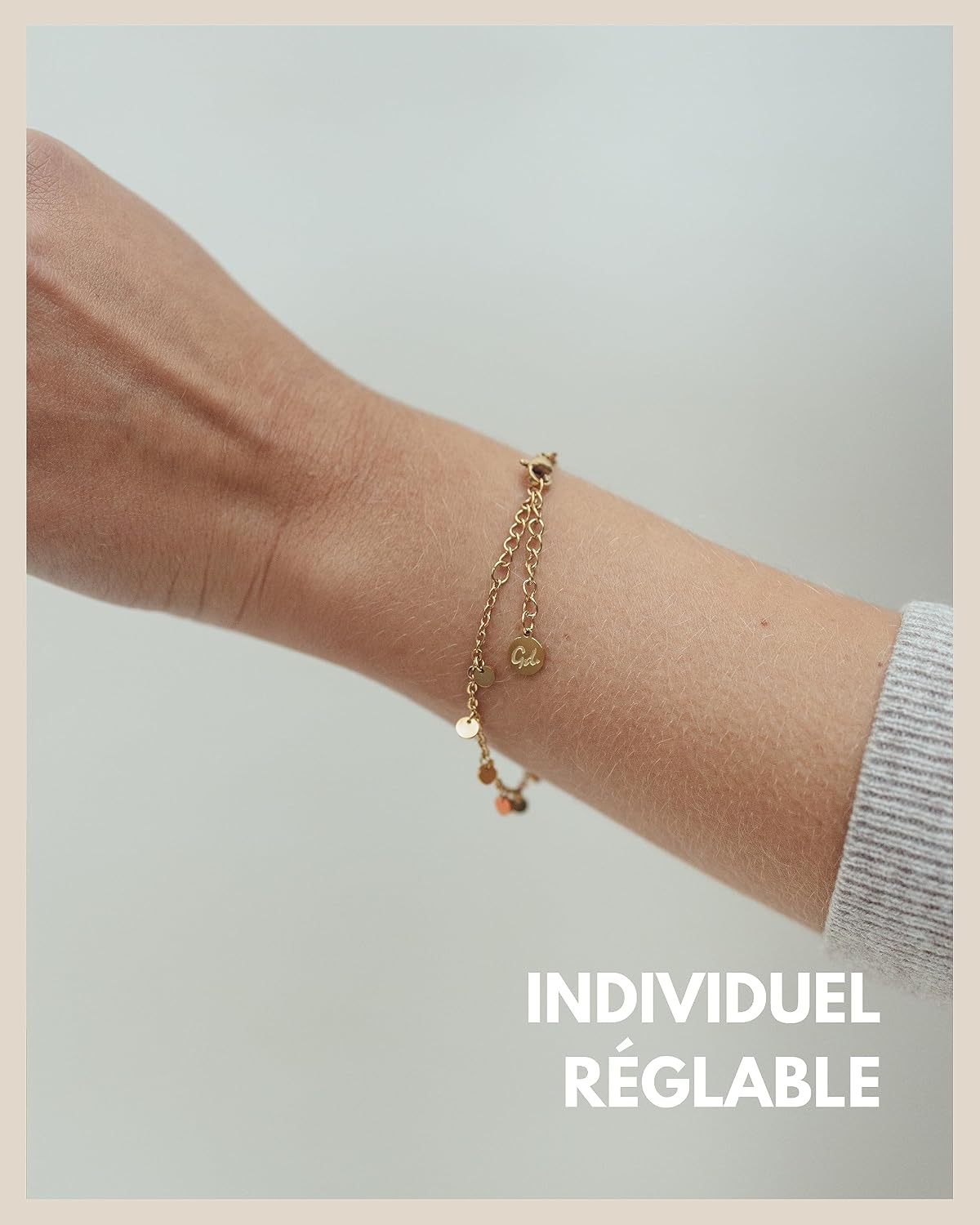 Detalle 2 de GD GOOD.designs EST. 2015 Bracelet à plaquettes, 12 coins ronds, résistant à l'eau