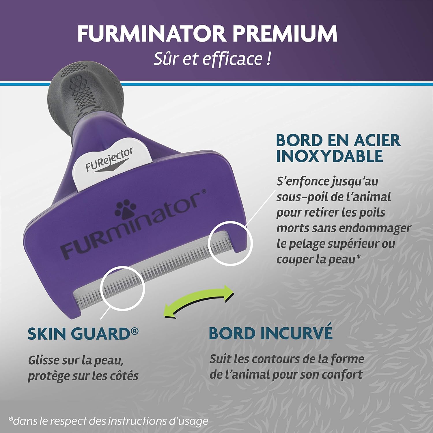 Detalle de FURminator Outil Undercoat deShedding Chat L Poils courts – Efficace pour chats de grande taille