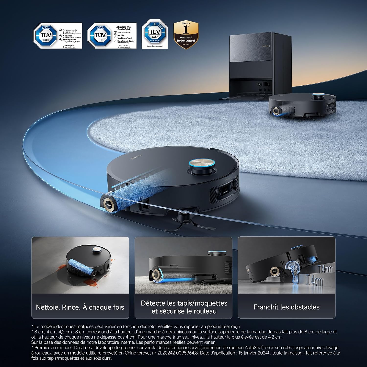 Detalle de dreame Aqua10 Ultra Roller Robot aspirateur