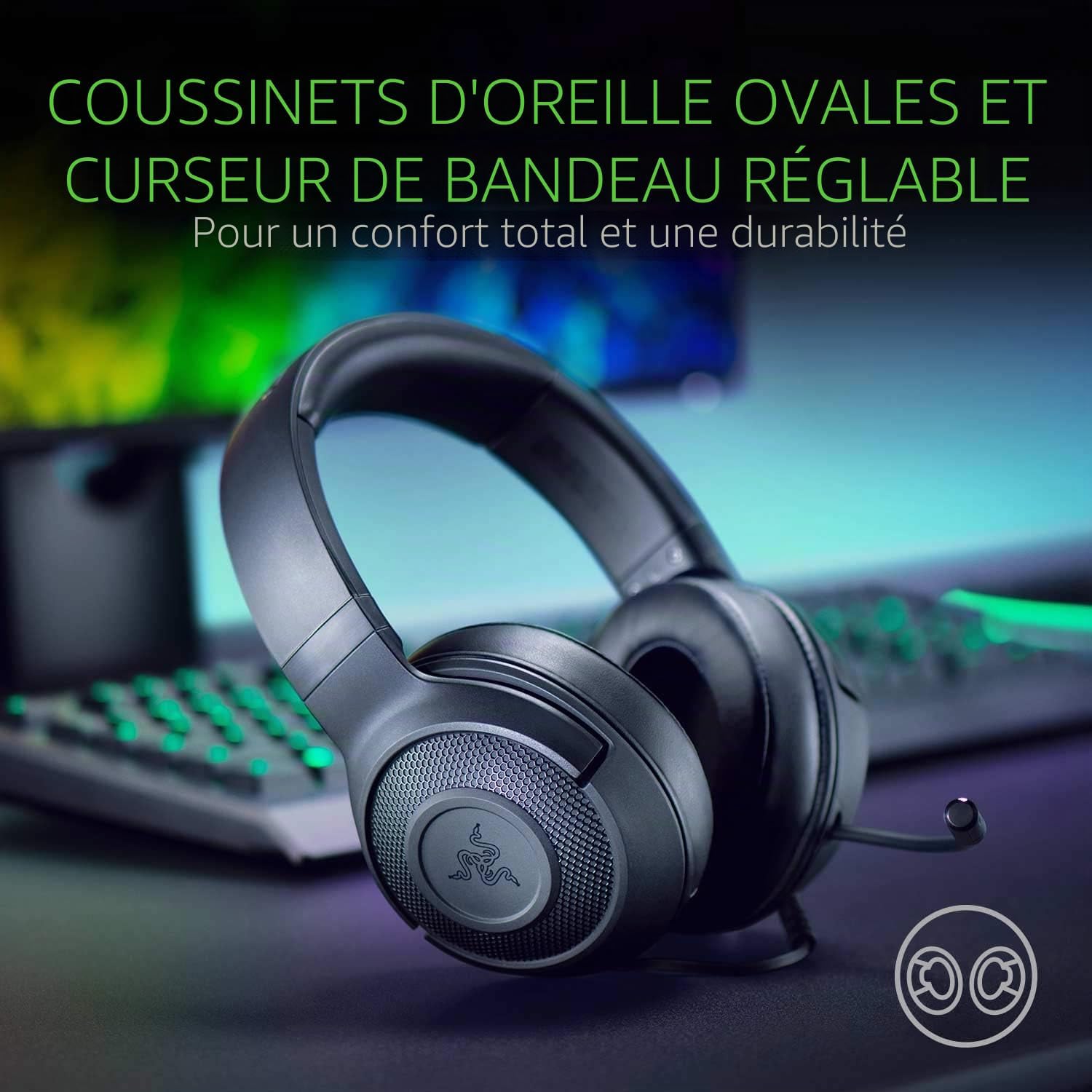 Thumbnail 6 de Razer Kraken X Lite : Casque de jeu filaire ultra-léger pour PC et consoles