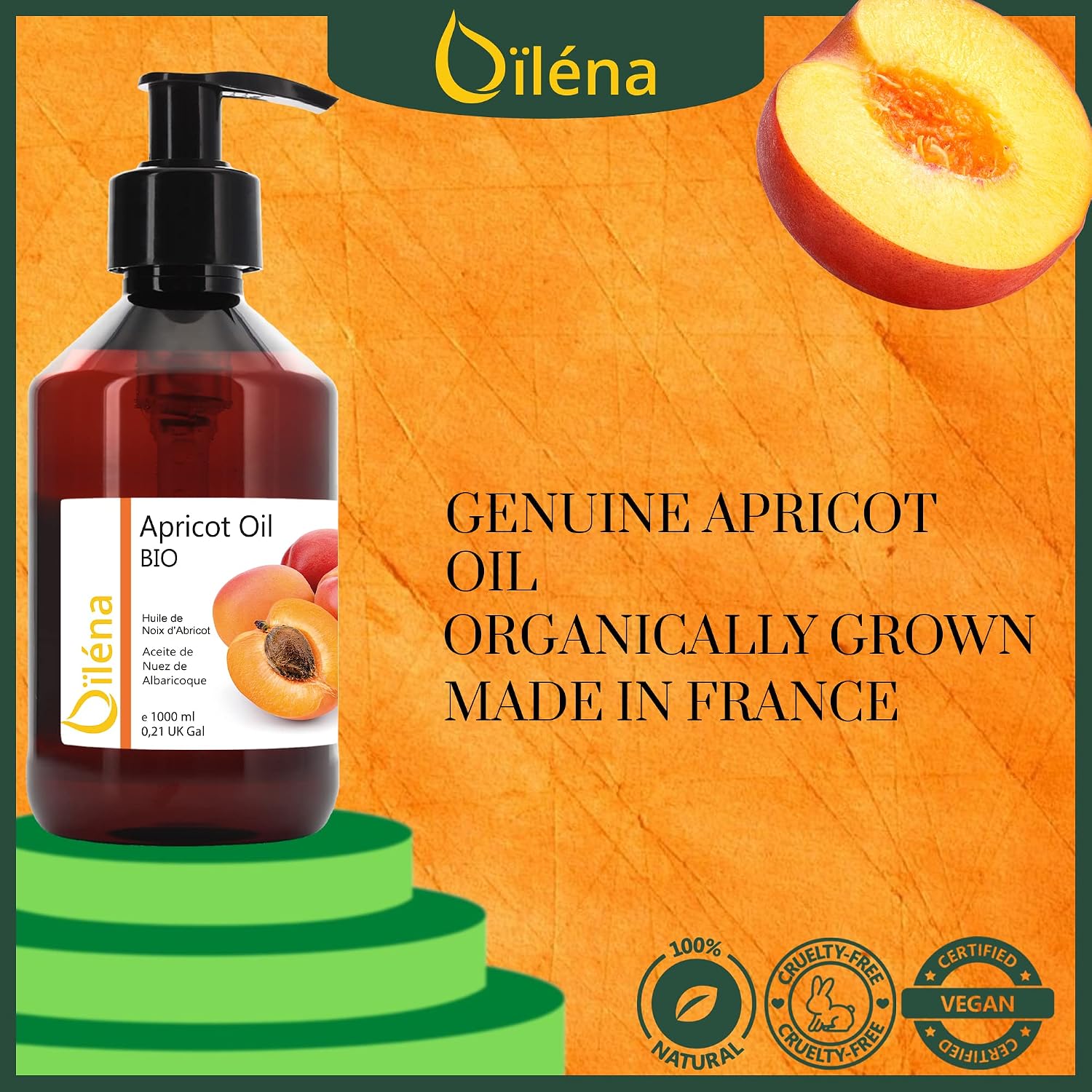 Detalle 2 de Oïléna Huile de Noyau d'Abricot, 500 ml