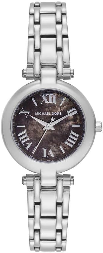 Detalle de Michael Kors Montre Laney pour Femme en acier inoxydable — mouvement à quartz 3 aiguilles, cadran gris