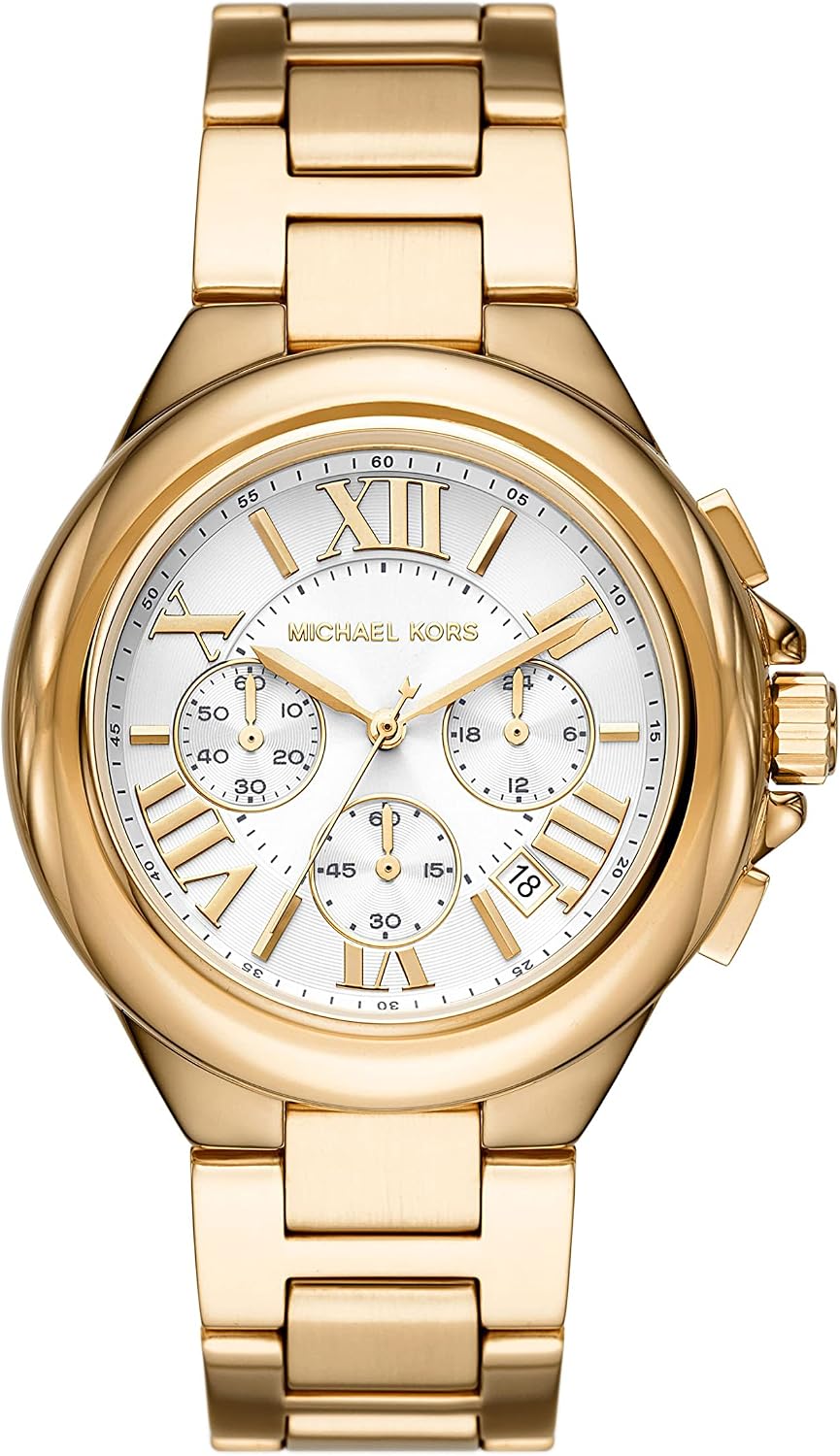 Thumbnail 6 de Michael Kors Montre Camille pour Femme 43 mm chronographe quartz à bracelet en acier inoxydable