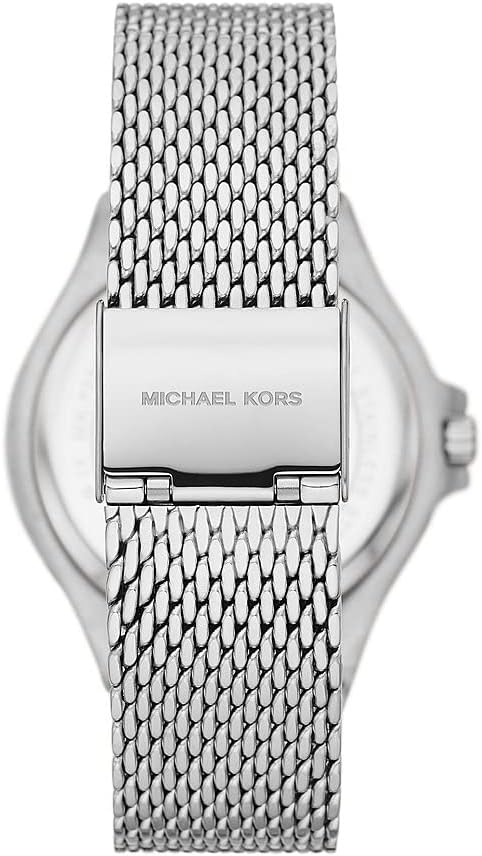 Detalle de Michael Kors Lennox pour Femme : montre à quartz trois aiguilles en acier inoxydable argenté