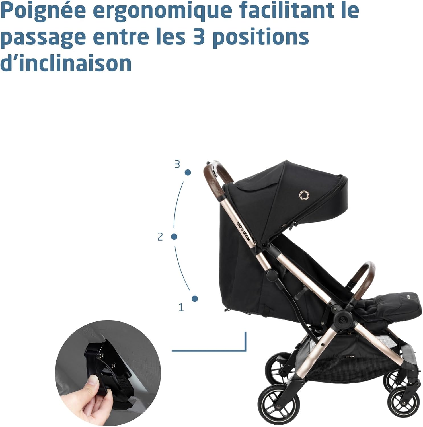 Detalle de Maxi-Cosi Eva3 Poussette: légère, compacte et polyvalente pour 0–4 ans