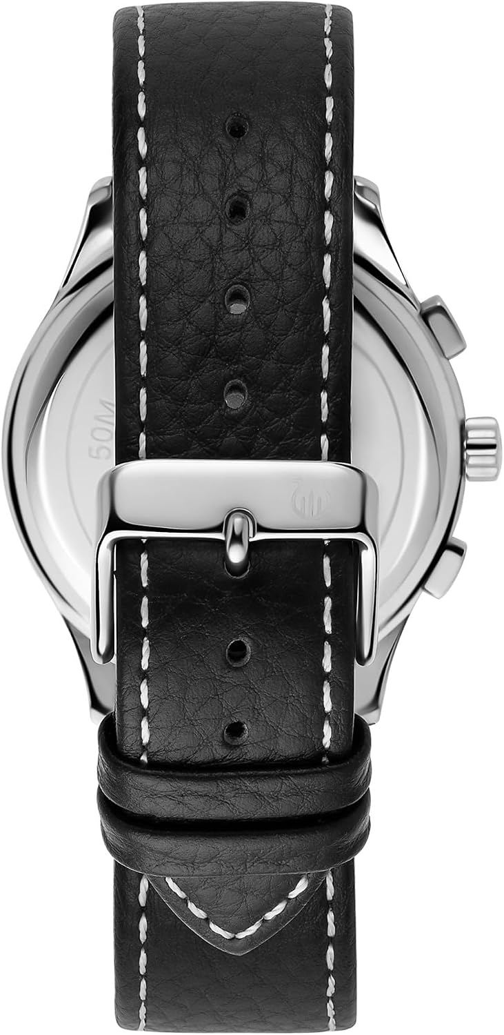Detalle de Orphelia Montre Homme 24h Dual Time Quartz Cuir – acier et cuir, 49 mm