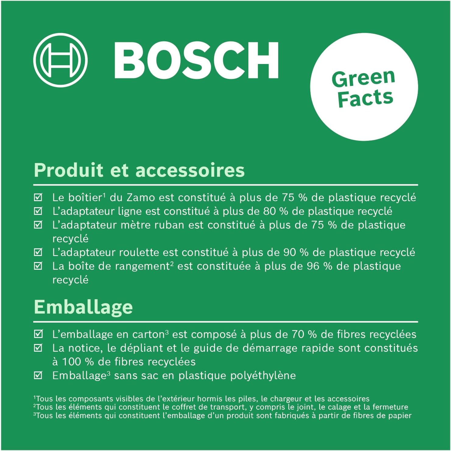 Detalle de Bosch Télémètre laser Zamo 4e génération avec 3 adaptateurs (jusqu’à 25 m) et piles rechargeables USB-C