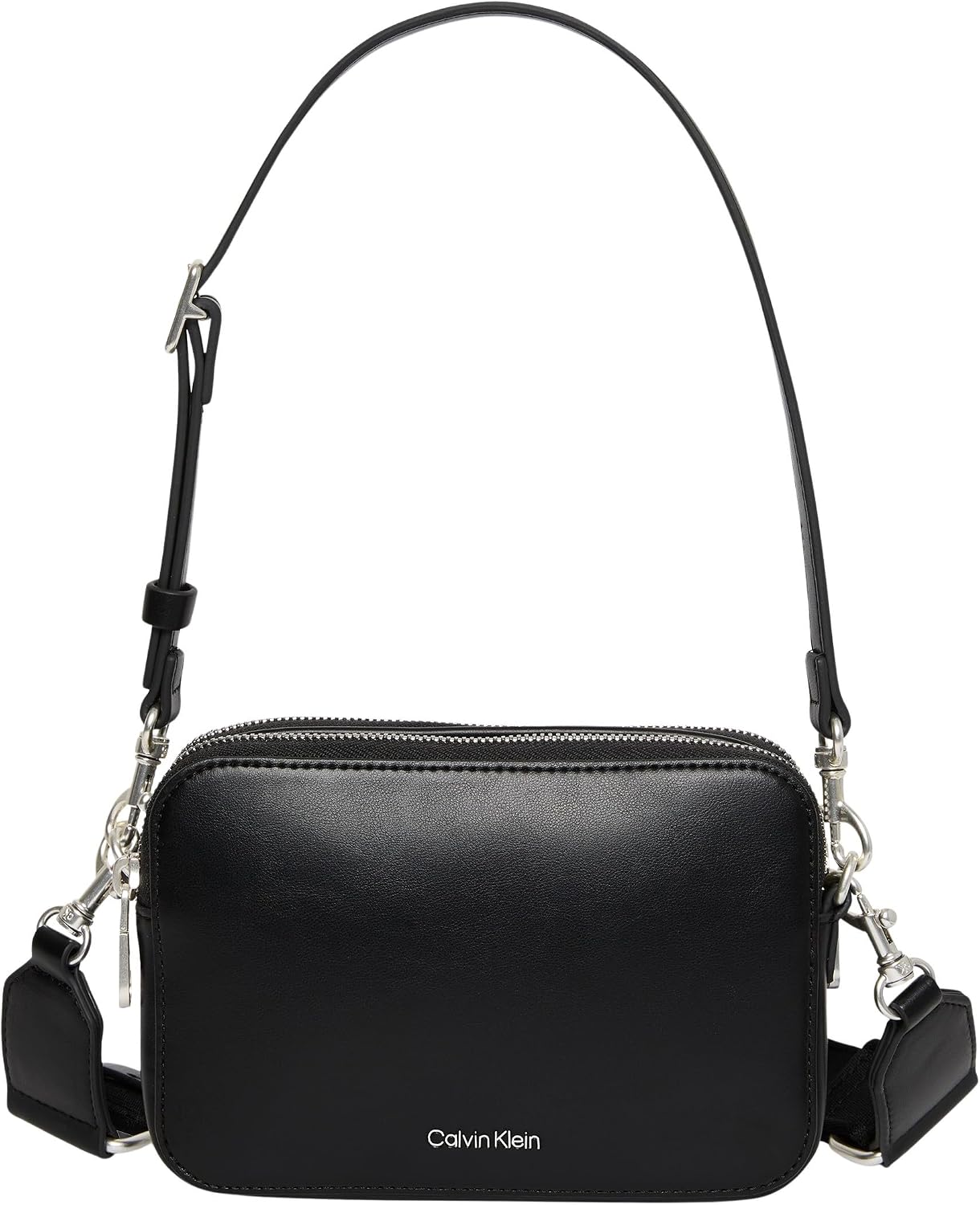 Detalle de Calvin Klein Sac à Bandoulière Femme Webbing Double Strap — Élégance sobre et authenticité