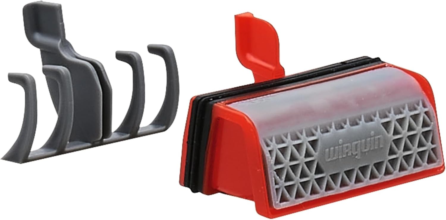 Detalle de Wirquin 30723382 Membrane Slim+ avec filtre à cheveux amovible pour évacuation bonde de douche – rouge et gris