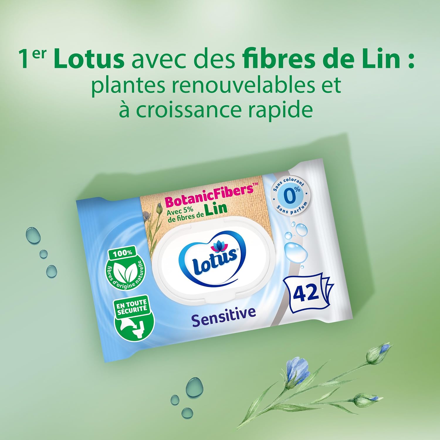 Detalle 2 de Lotus Papier Toilette Humide Sensitive 294 feuilles 🧻