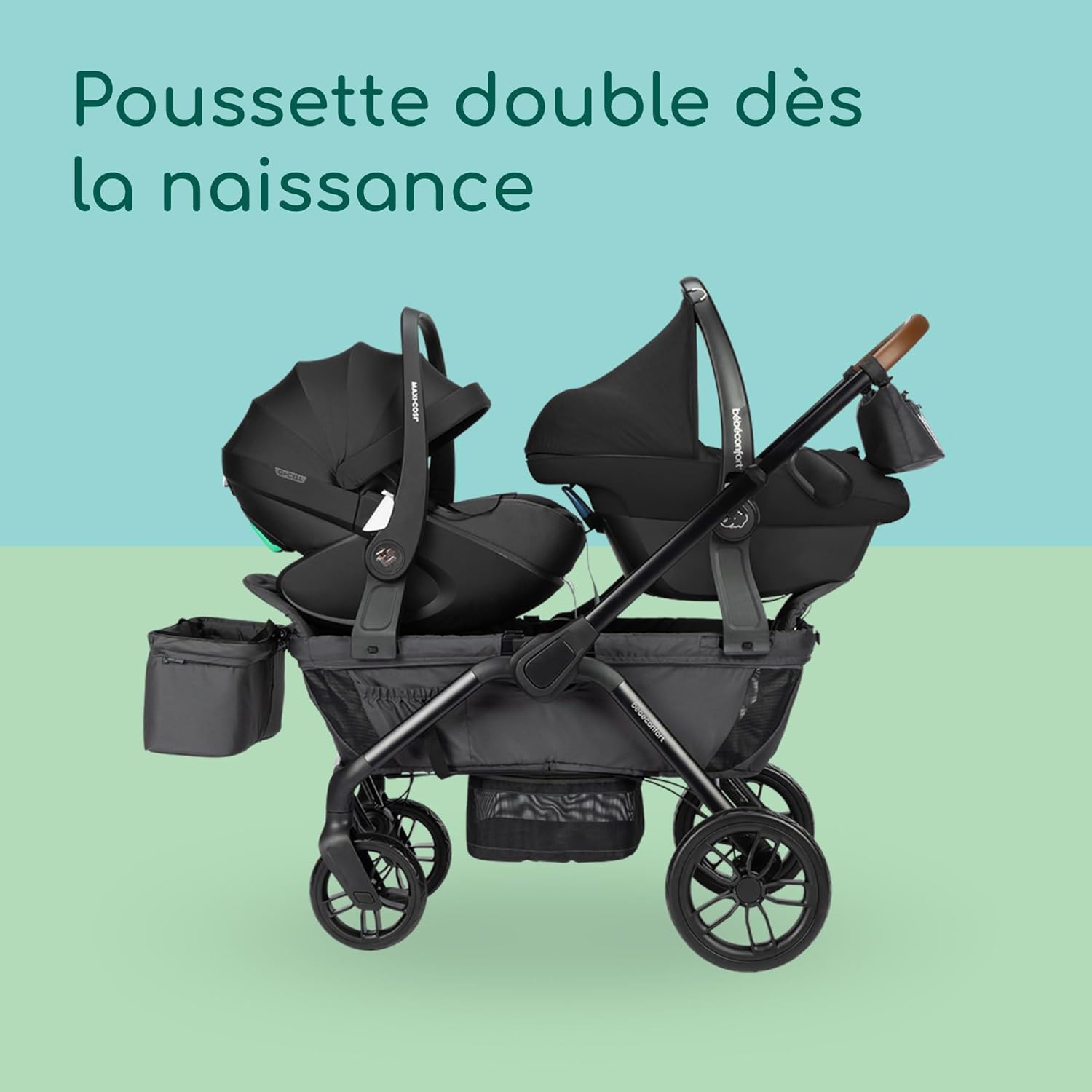 Detalle de Bebeconfort Helios : Poussette double dès la naissance, tout-terrain et compacte