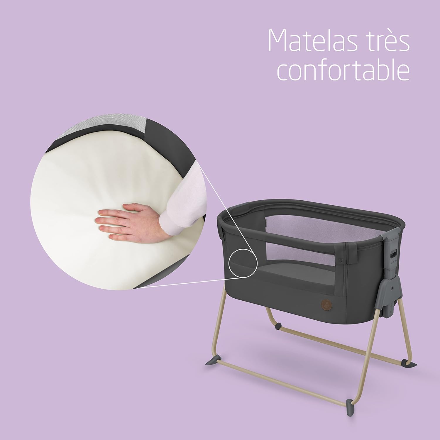 Detalle 2 de Maxi-Cosi Tori 2 en 1, berceau de cododo ultra compact Beyond Graphite (de 0 à 6 mois)