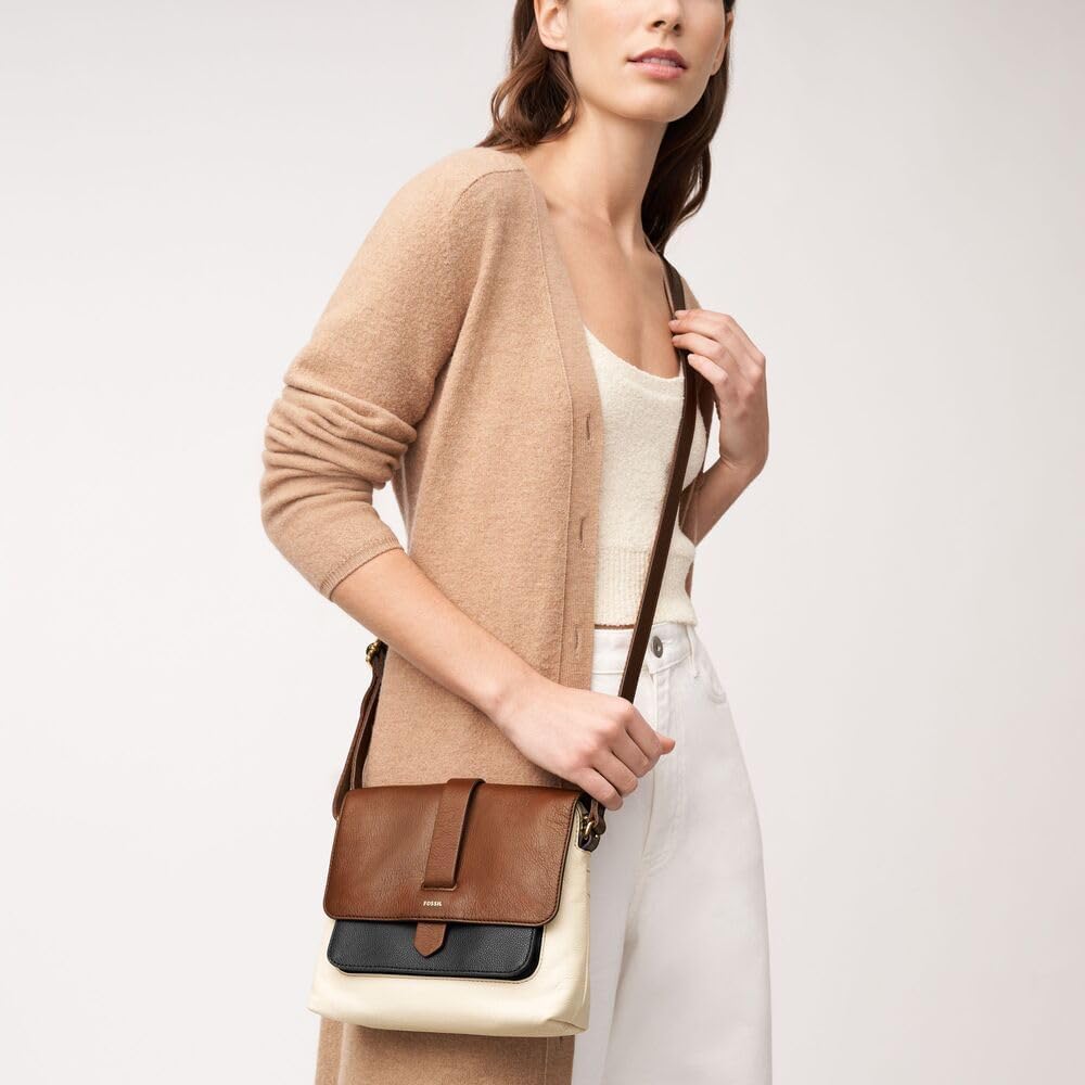 Detalle de Sac bandoulière en cuir Fossil Kinley pour femme, petite taille