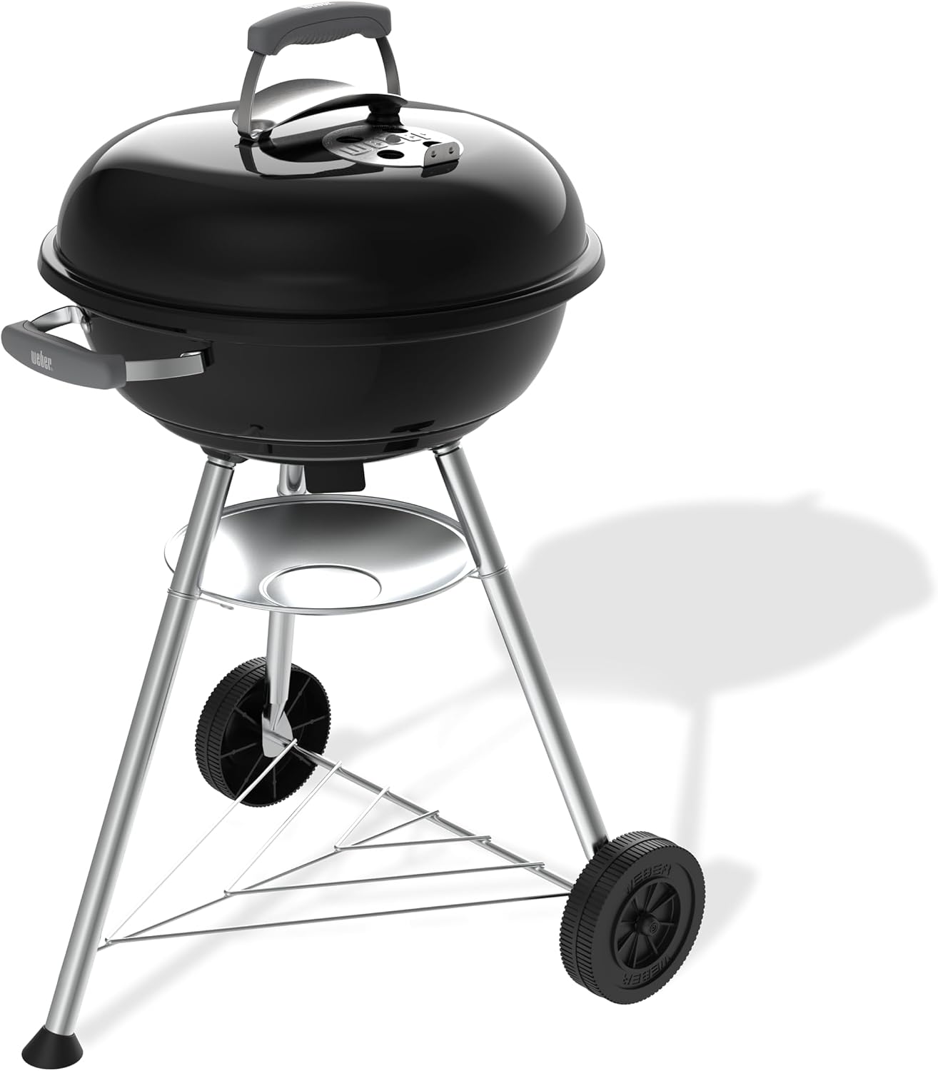 Detalle de Weber Compact Kettle barbecue à charbon (version 2026) – trépied avec roulettes, 47 cm, noir