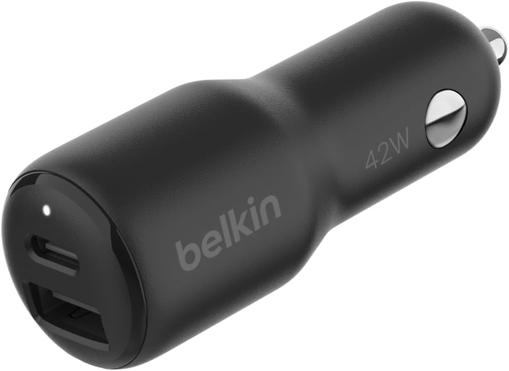 Detalle de BELKIN Chargeur Voiture USB-C PD 42W (Noir) — Charge rapide et polyvalente en déplacement