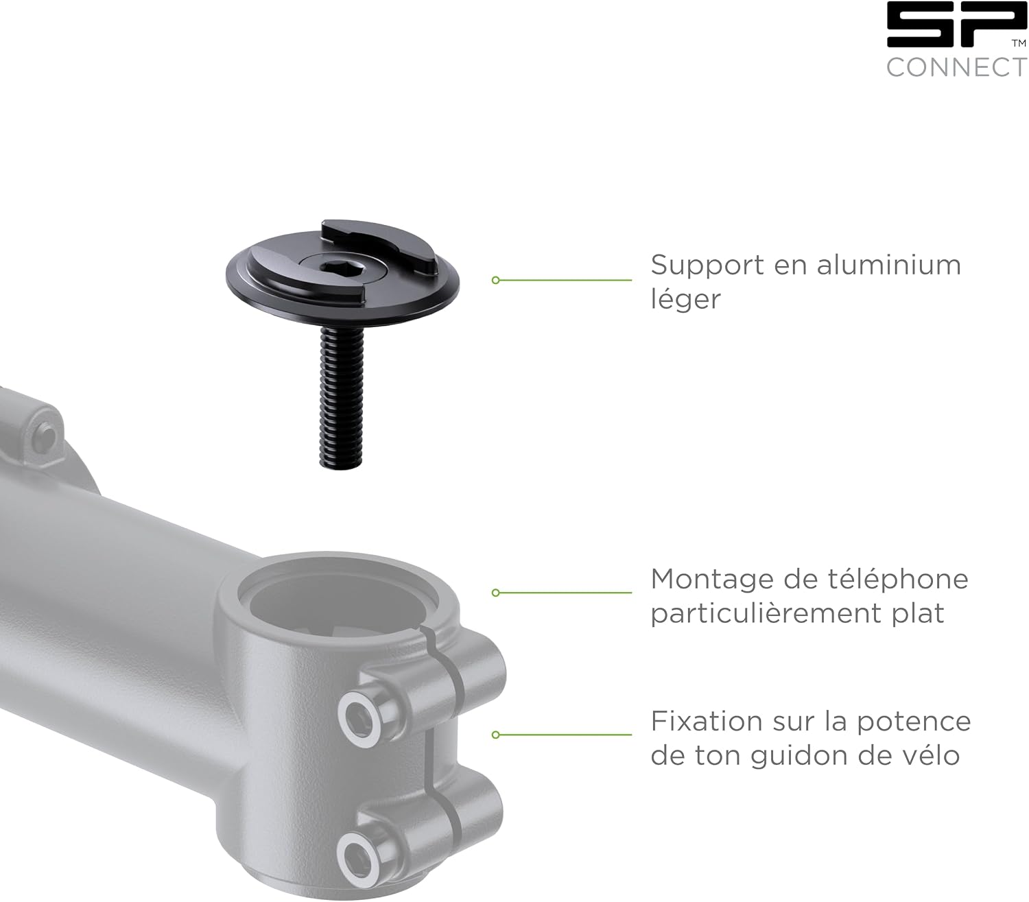 Detalle de SP Connect Micro Stem Bundle SPC+ pour Samsung S20 Ultra : support vélo guidon + fixation magnétique