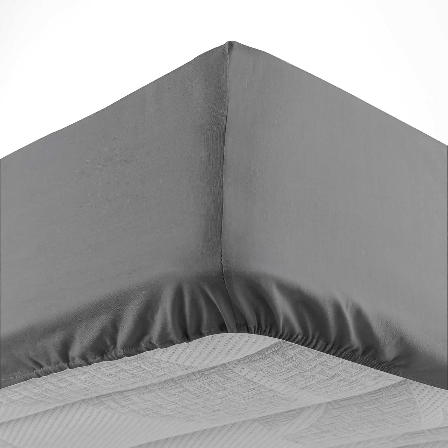 Detalle de Douceur d'intérieur, Drap Housse Lina Anthracite (160 x 200 cm) – 100% coton