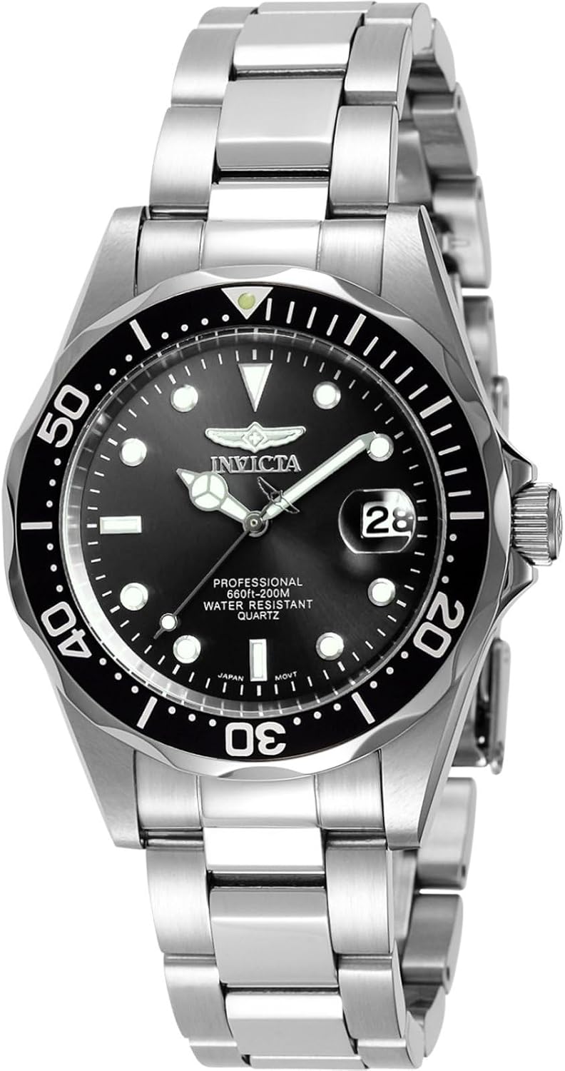 Detalle de Invicta Pro Diver Montre Quartz en Acier Inoxydable – 37 mm, cadran noir