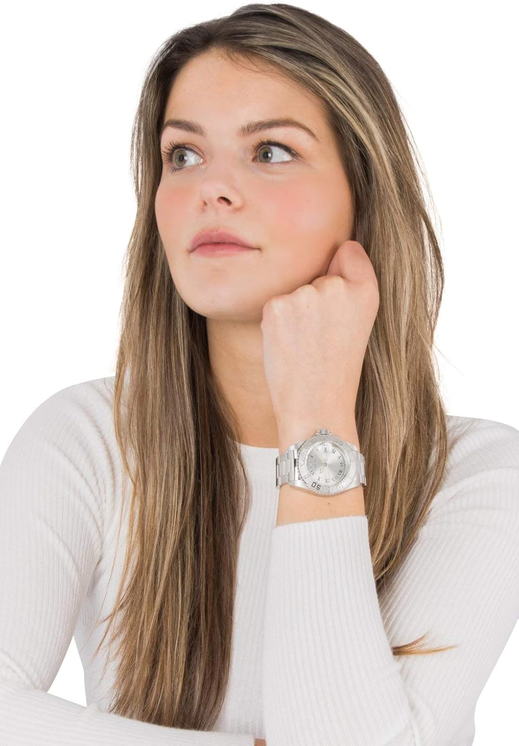 Detalle de Invicta Pro Diver Femme – Montre quartz en acier inoxydable, 40 mm, mouvement précis