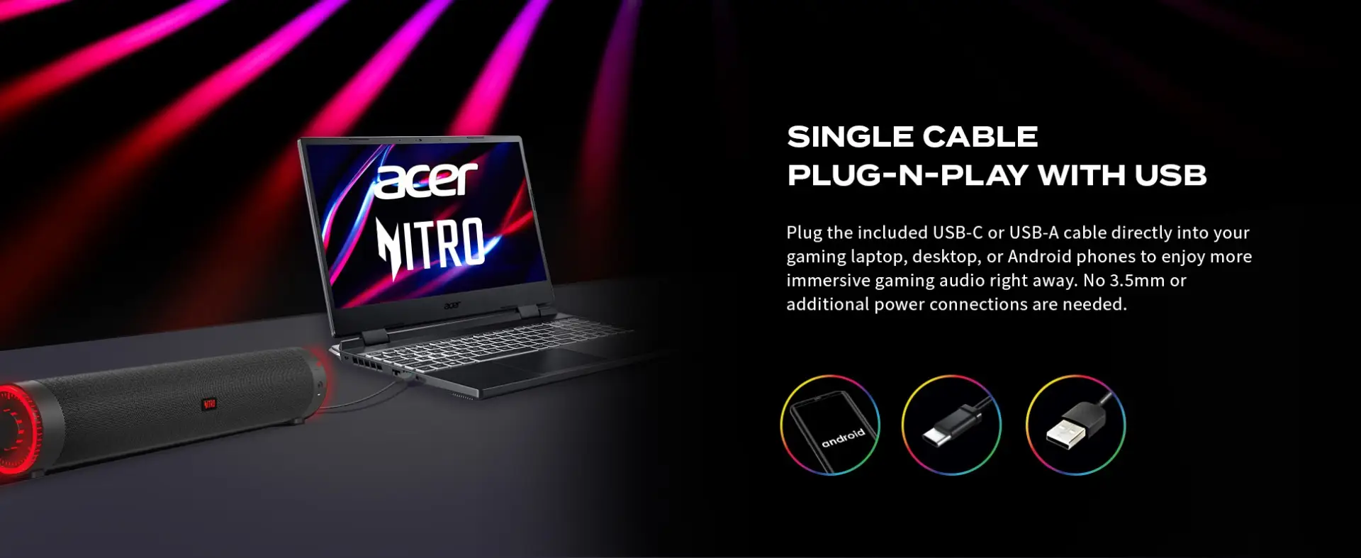 Detalle 2 de Acer Nitro Gaming Barre de son 16,5 pouces