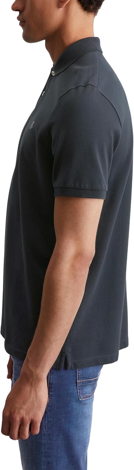 Detalle de Marc O’Polo polo manches courtes en coton biologique Regular Fit, Bleu Dark Navy (L)