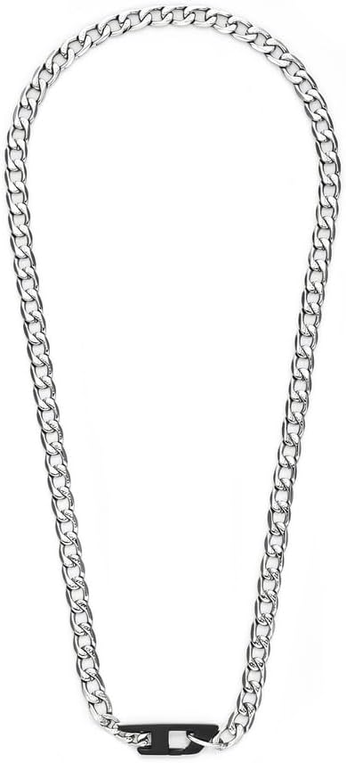 Detalle 2 de Diesel Collier pour homme en acier inoxydable bicolore à fermoir mousqueton – 2 tons