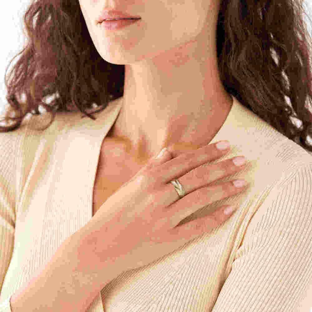 Detalle de FOSSIL — Bagues en acier inoxydable doré pour femme, taille 17