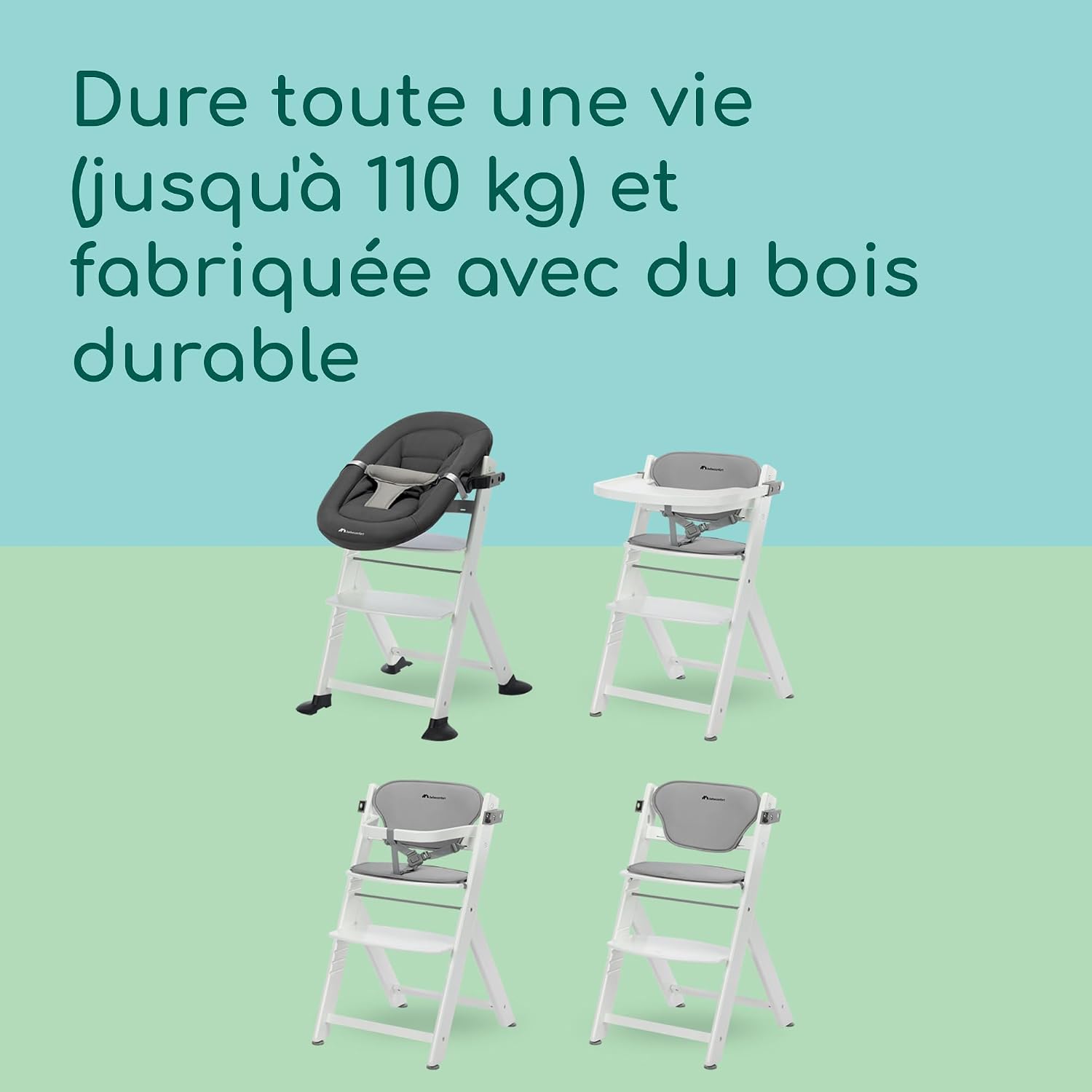 Detalle de Bebeconfort Timba 2 avec Coussin — Chaise Haute Évolutive en Bois (6 mois et +)