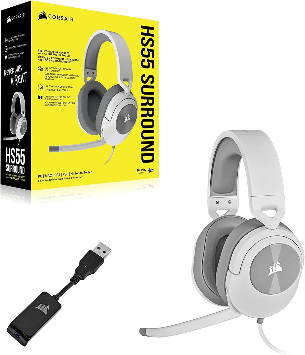 Thumbnail 6 de Casque de jeu filaire Corsair HS55 Surround : Dolby 7.1, micro escamotable et compatibilité multiplateforme
