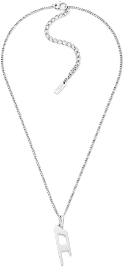 Detalle de Diesel Collier pour homme en acier inoxydable – finitions argentées et fermoir à mousqueton