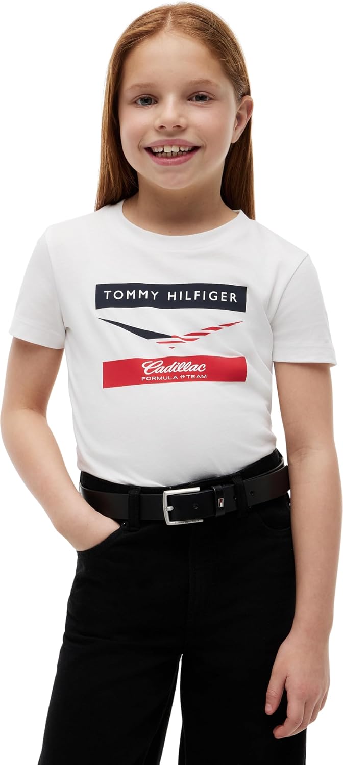 Detalle 2 de Tommy Hilfiger Enfants T-shirt unisexe manches courtes TH X Cadillac F1 Chevron coton