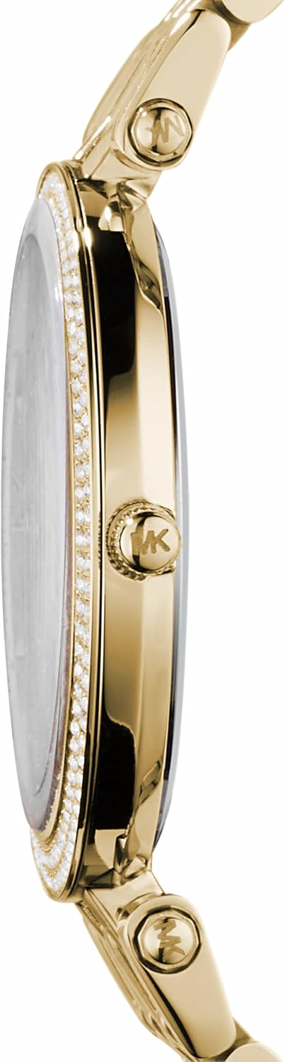 Detalle 2 de Michael Kors Darci pour Femme – montre à quartz trois aiguilles dorée, boîtier 39 mm, acier inox
