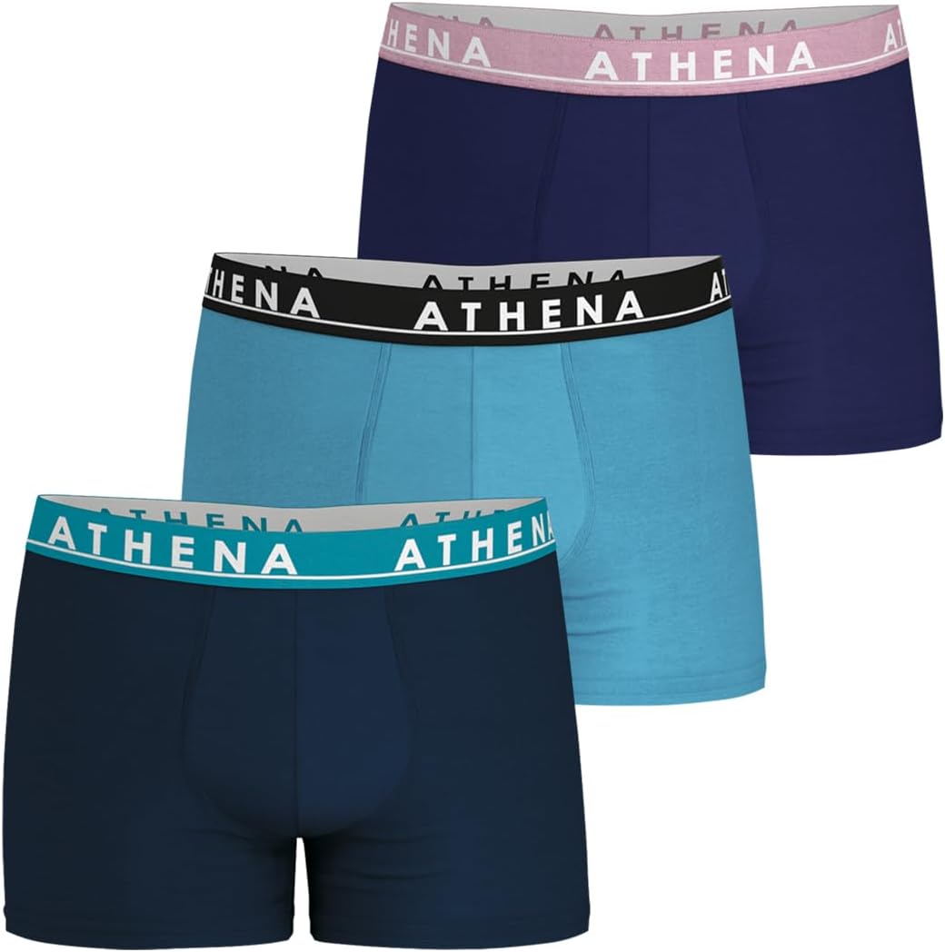 Detalle 1 de Athena – Lot de 3 boxers homme Easy Color, coton élastique respirant