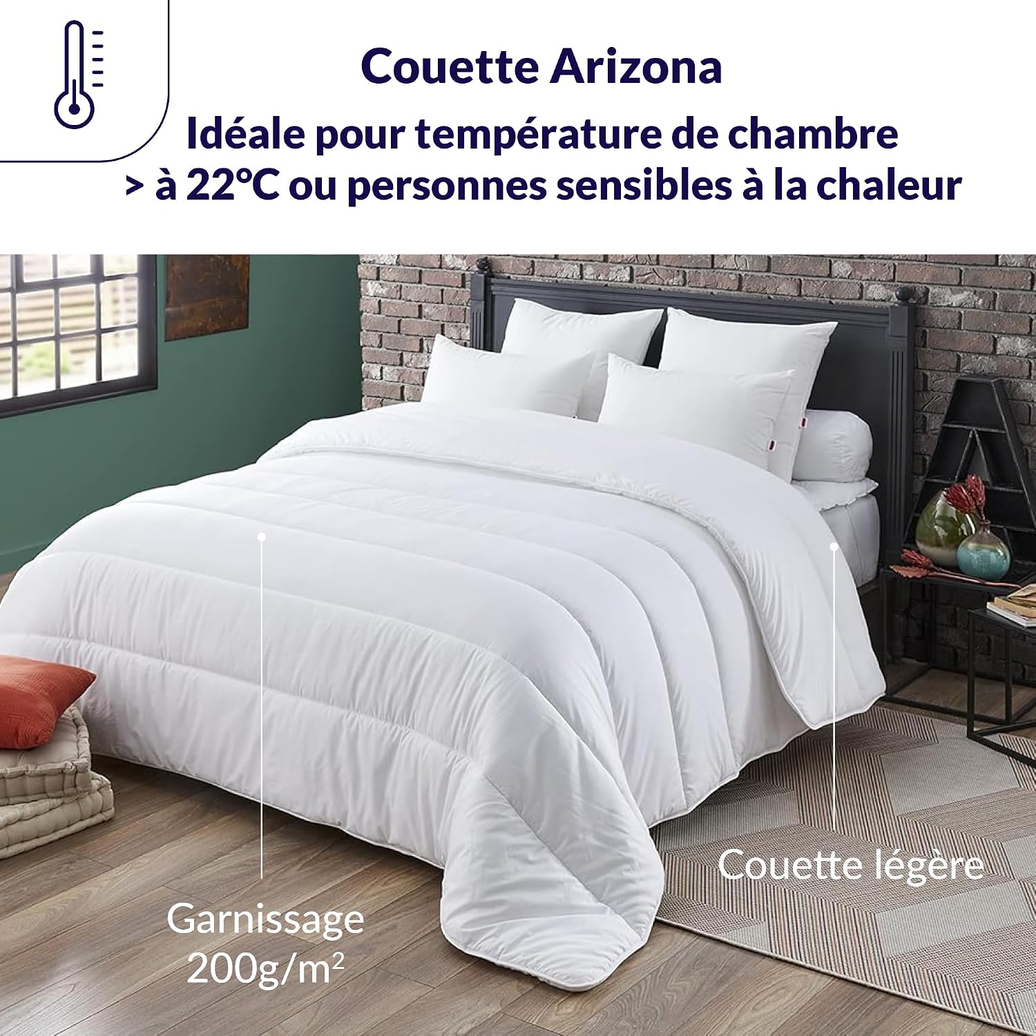 Detalle de DODO – Couette Légère Arizona 240x260 cm, 2 personnes – Ultra Douce et Gonflante