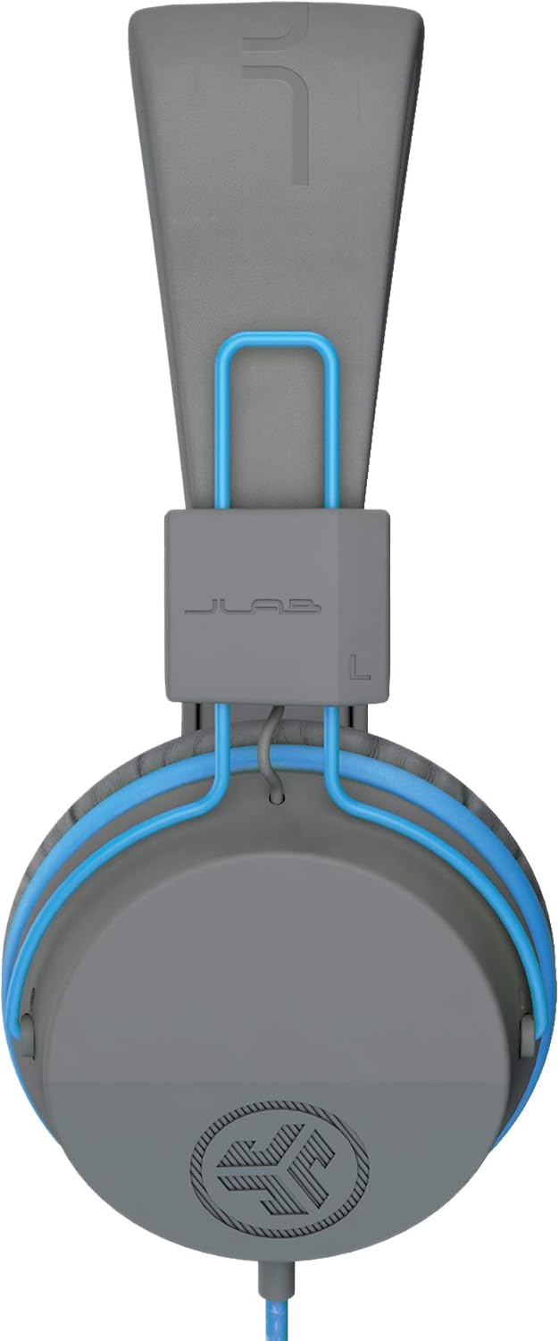Detalle de JLab JBuddies Studio : casque audio enfant avec fil, limiteur de volume et micro (bleu)