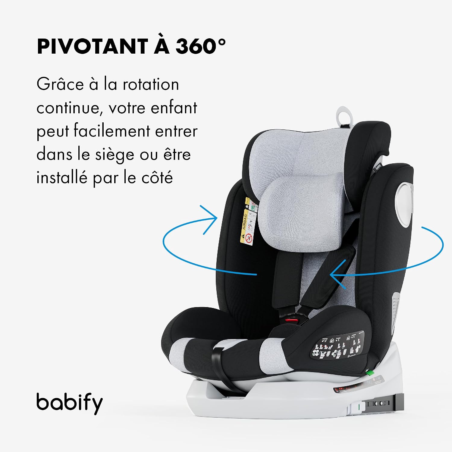Detalle de Babify Onboard Siège Auto trio Aisance: 0 à 36 kg, Groupe 0/1/2/3, Pivotant 360, Isofix