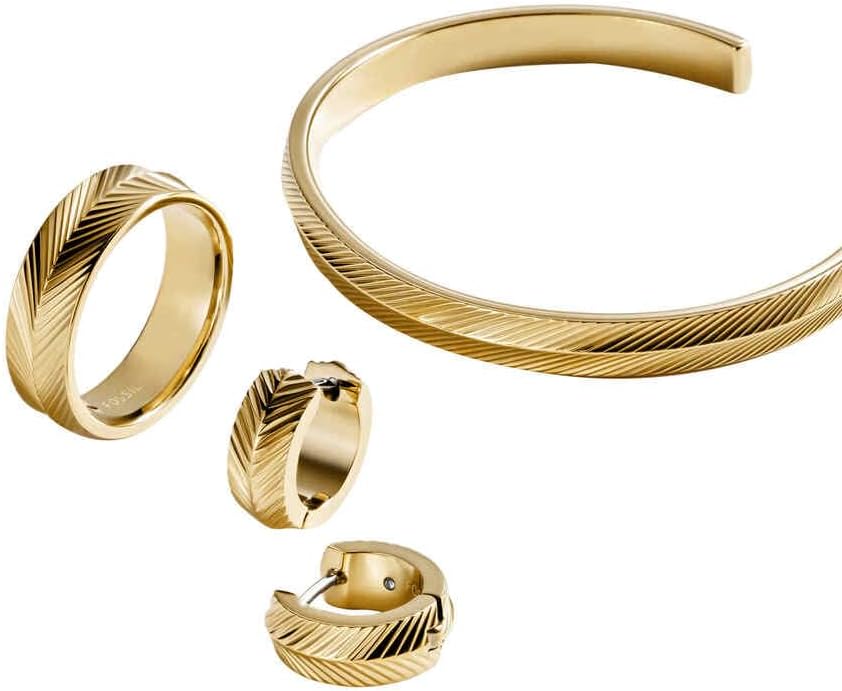 Detalle de FOSSIL — Bagues en acier inoxydable doré pour femme, taille 17