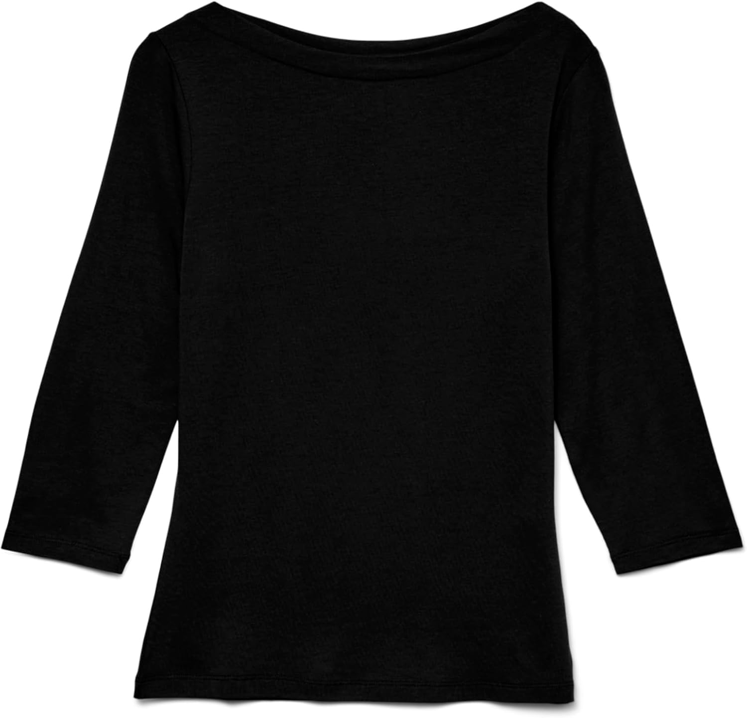 Detalle de VERO MODA Top à Manches 3/4 col Bateau Extensible — Coupe régulière