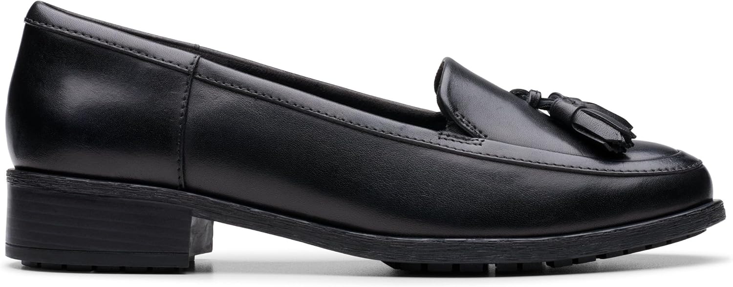 Detalle 2 de Clarks Havisham Edge en cuir noir (35,5) : confort respirant et semelle antidérapante