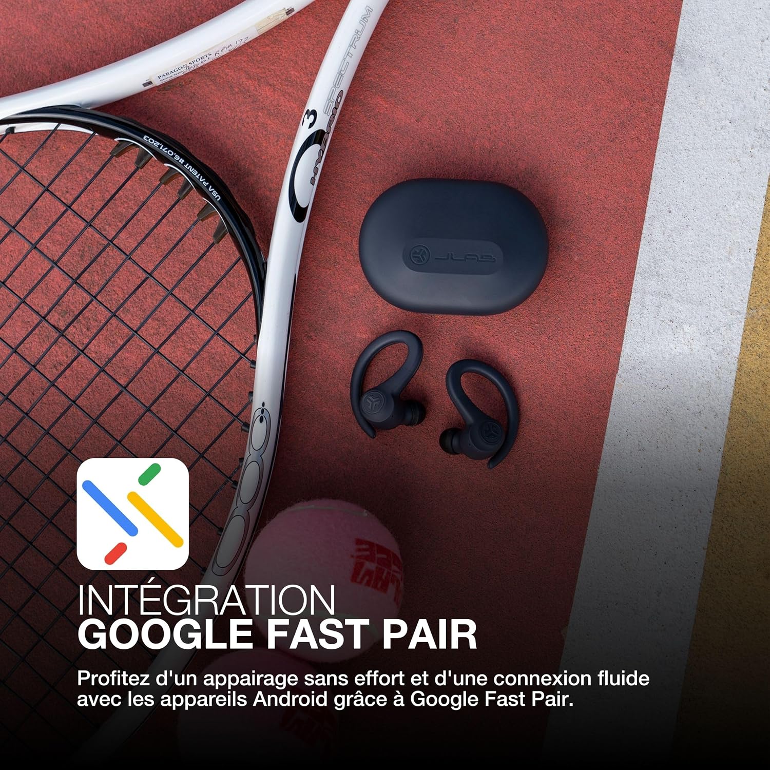 Detalle 2 de JLab Go Air Sport+ — écouteurs Bluetooth true wireless sport, 35 h d’autonomie, étanchéité IP55