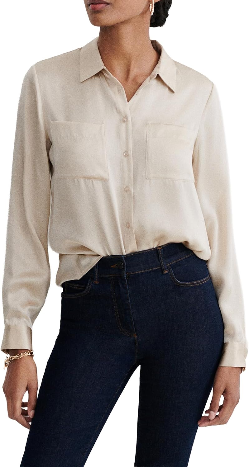 Detalle de Caroll Sk000-jeanneb Blouse Femme – blouse en soie, lot de 1