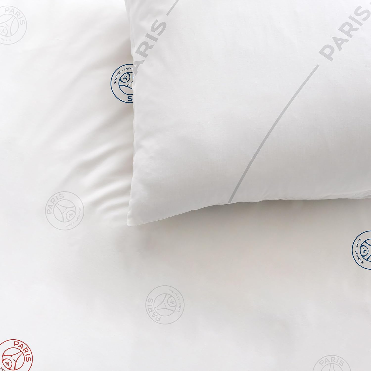Detalle de PSG Retro White Parure de Lit CTI – Housse de Couette 140x200 cm + Taie 63x63 cm, 100% coton, réversible