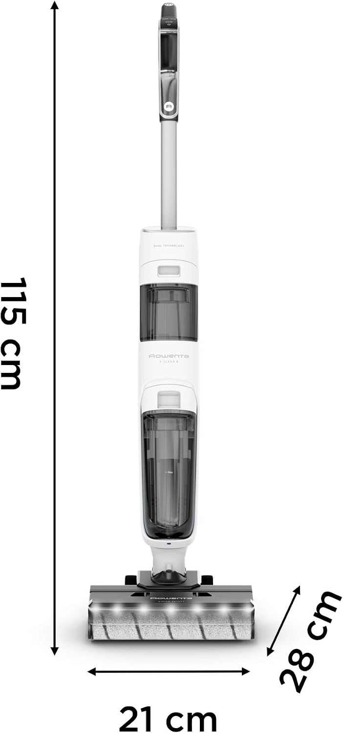 Detalle de Rowenta X-Clean5 GZ5557EE — Aspirateur Laveur sans Fil 2-en-1 avec détection Auto et Séchage à l’air chaud