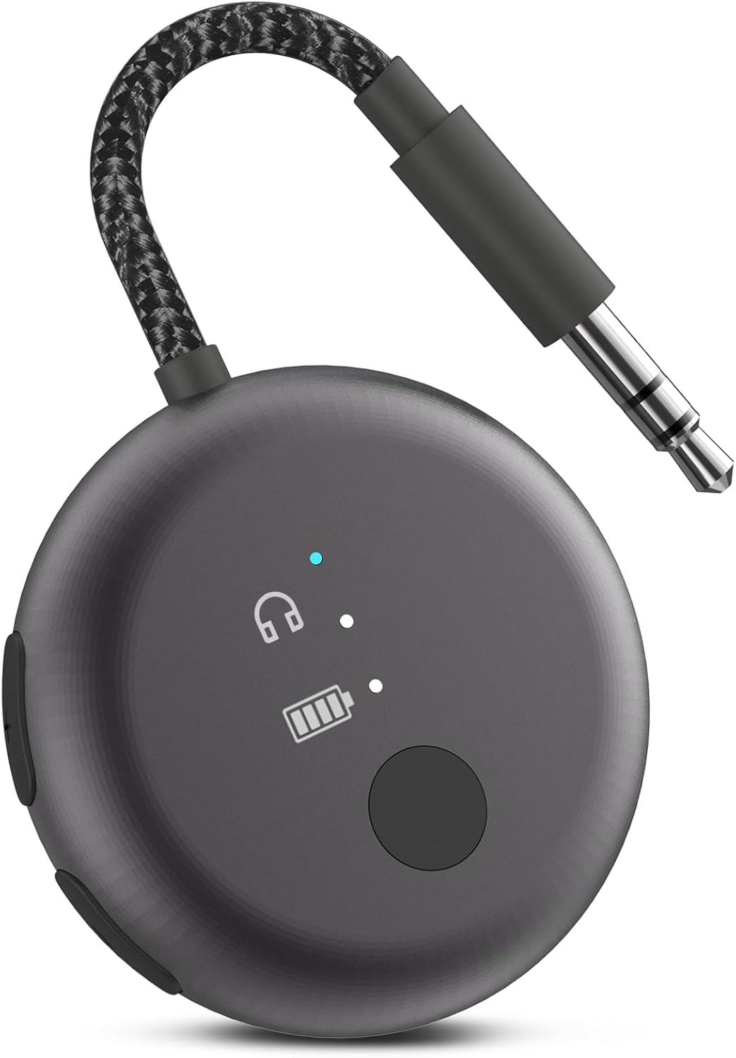 Detalle de Avantree SoundJet R1 – Transmetteur Bluetooth pour avion avec AirPods et écouteurs, aptX Adaptive, 25 h, USB-C – Noir métallisé