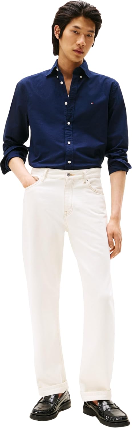 Detalle de Tommy Hilfiger Chemise homme Oxford manches longues à col boutonné