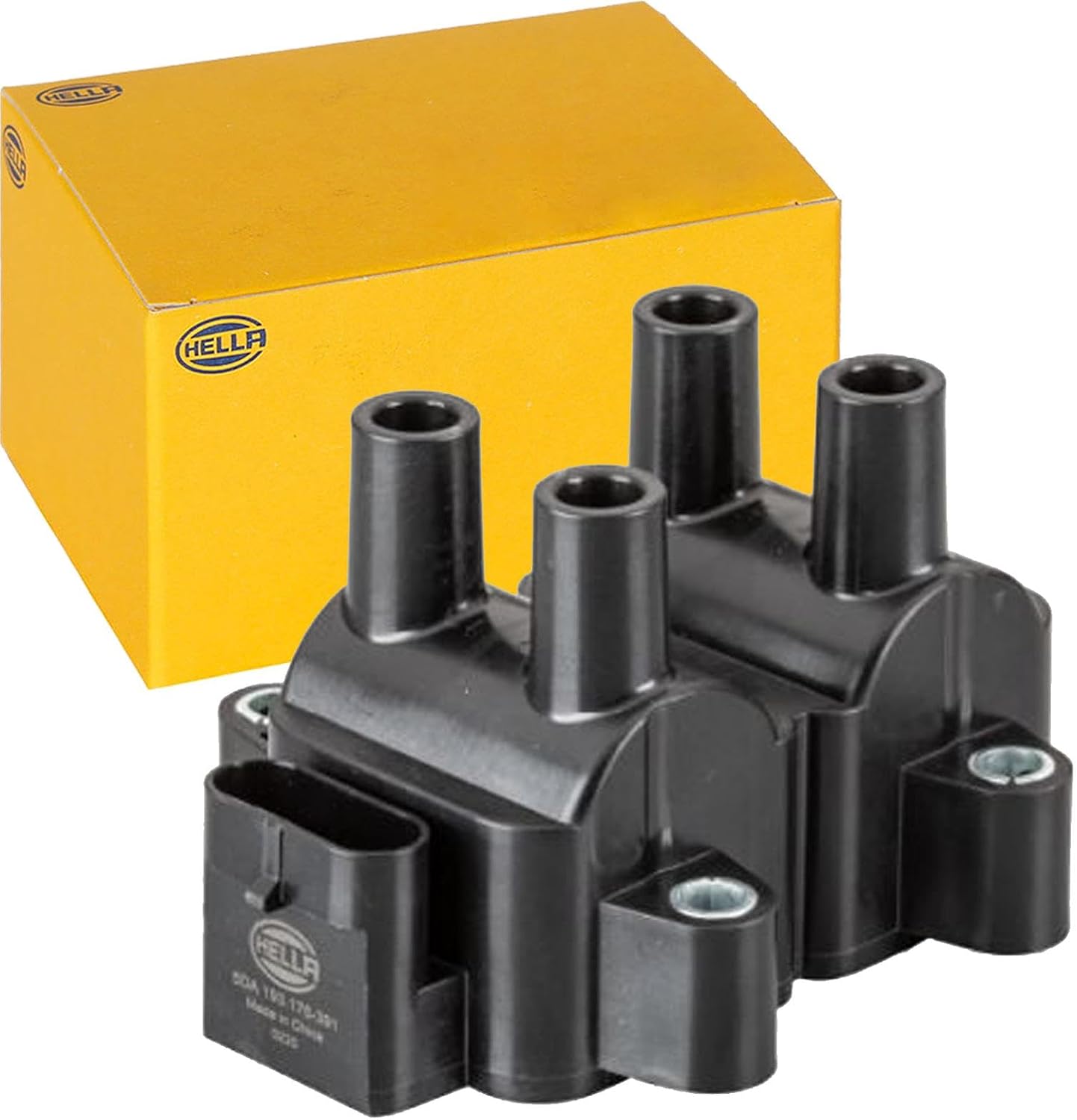 Detalle de HELLA 5Da 193 175-391 Bobine D'Allumage – 12V, 4Pôles, Bloc Bobine
