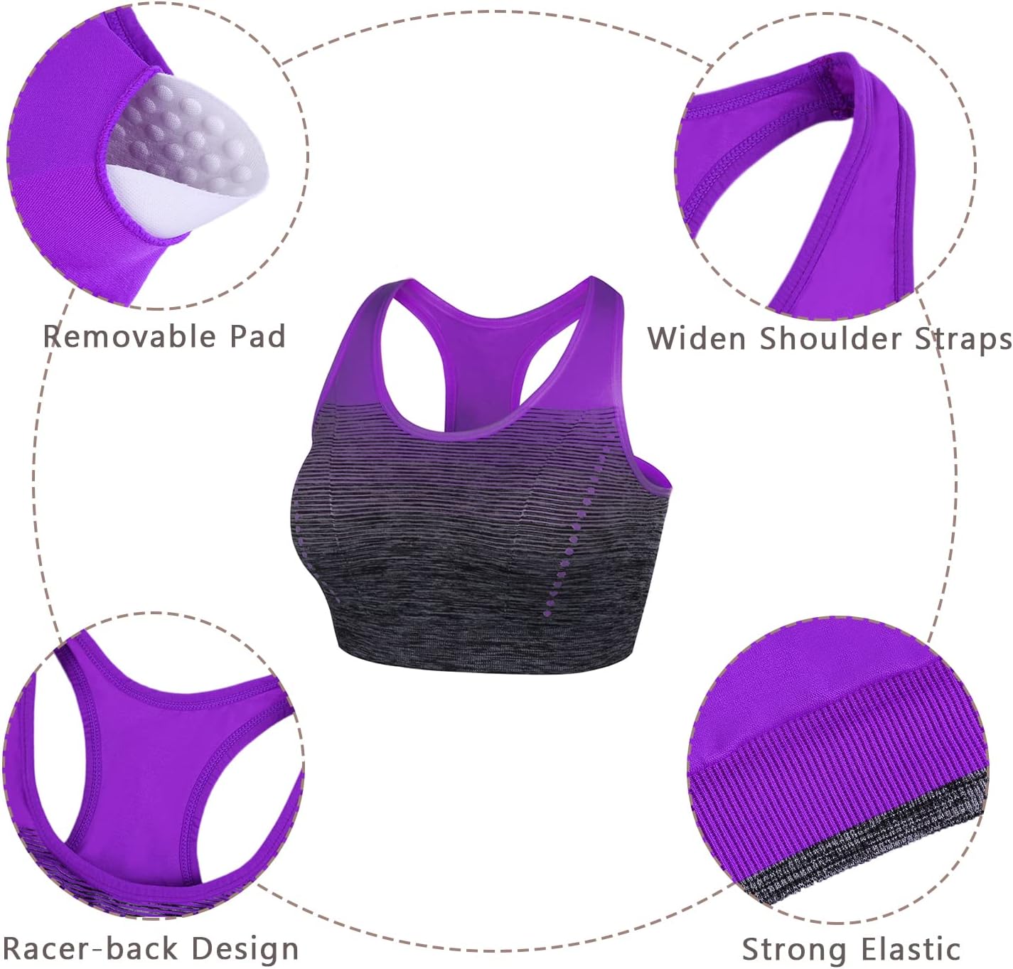 Detalle de Sykooria Amb00319 Soutien-Gorge de Sport Femme – maintien et confort pour toutes vos séances