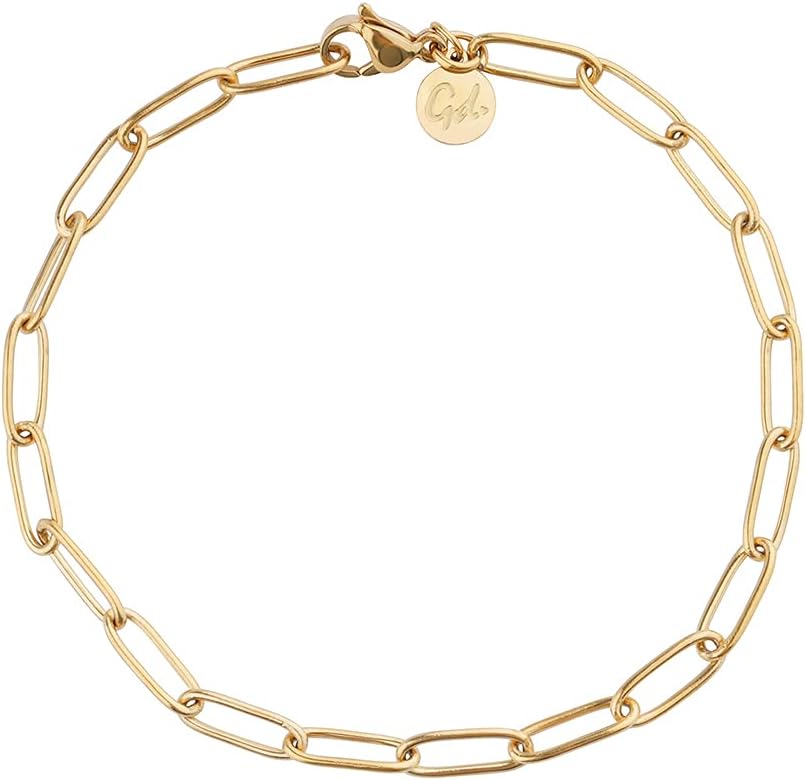 Thumbnail 6 de GD GOOD.designs EST. 2015 Bracelet femme à maillons fins en acier inoxydable, plaqué or 18K (résistant à l’eau) — réglable